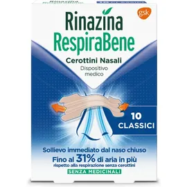Rinazina Respirabene Cerotti Nasali Classici Carton 10 Pezzi