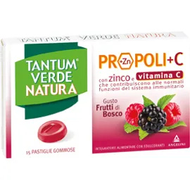 Tantum Verde Natura Propoli+c Con Zinco E Vitamina C 15 Pastiglie Gommose Gusto Frutti Di Bosco