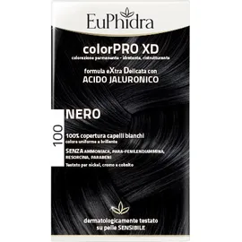 Euphidra Colorpro Xd 100 Nero Gel Colorante Capelli In Flacone + Attivante + Balsamo + Guanti
