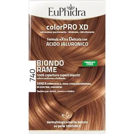 Euphidra Colorpro Xd 740 Biondo Rame Gel Colorante Capelli In Flacone + Attivante + Balsamo + Guanti