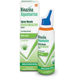 Rinazina Aquamarina Spray Nasale Isotonico con Aloe Vera Nebulizzazione Intensa