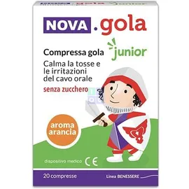 NOVA GOLA JUNIOR ARANCIA 20 COMPRESSE SENZA ZUCCHERO