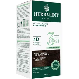 Herbatint Tintura Capelli Gel Permanente 3Dosi 4D Castano Dorato 300 ml