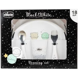 Chicco Set Pappa Limited Edition Black and white 18m+ Pianeti Kit