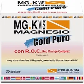 Mg.K Vis Magnesio Gold Puro Integratore Vitamine E Sali Minerali 20 Bustine
