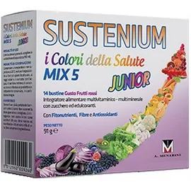 Sustenium I Colori Della Salute Mix 5 Junior Integratore di Vitamine e Minerali da 14 Bustine