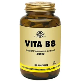 Solgar Vita B8 Integratore di Biotina Per Unghie Pelle e Capelli 100 Tavolette