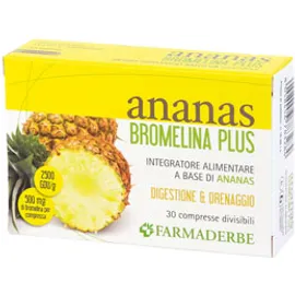 Farmaderbe Ananas Bromelina Plus Integratore Alimentare 30 Compresse