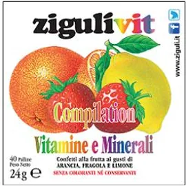 ZigulÃ¬ Vit Compilation Vitamine e Minerali Arancia Fragola Limone 40 Palline