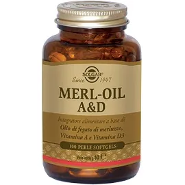 Solgar Merl-Oil AeD Integratore di Olio di Fegato di Merluzzo 100 Perle