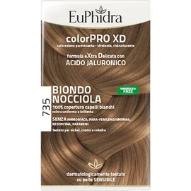 Euphidra Colorpro Xd 735 Biondo Nocciola Gel Colorante Capelli In Flacone + Attivante + Balsamo + Guanti