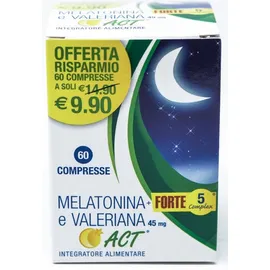 Melatonina Act + Forte 5 Complex E Valeriana Integratore Alimentare 60 Compresse