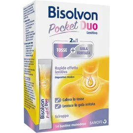Bisolvon Duo Pocket Lenitivo Tosse + Gola Irritata A Base Di Miele E Altea 14 Bustine Monodose 10 Ml