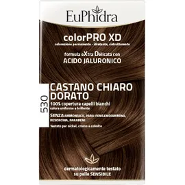 Euphidra Colorpro Xd 530 Castano Chiaro Dorato Gel Colorante Capelli In Flacone + Attivante + Balsamo + Guanti