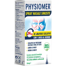 Physiomer Spray Nasale Sinusite 2 Pezzi 1 Flacone Da 50 Mg Di Estratto Di Ciclamino Naturale Liofilizzato + 1 Fiale Da 5 Ml Di Solvente
