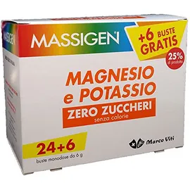Massigen Magnesio E Potassio Zero Zuccheri 24 Buste + 6 Gratis