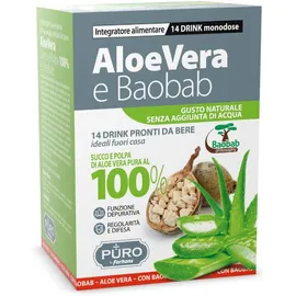 Aloe Vera e Baobab Puro succo e polpa 100% - 14 bustine SCADENZA GENNAIO 22