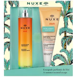 Nuxe Sun Coffret Eau Delicieus Acqua Profumata da 100 ml+Shampoo Doccia Doposole da200 ml