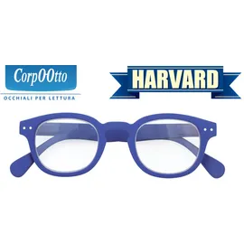 Corpootto Harvard Occhiali per Lettura Colore Blu +2 Diottrie