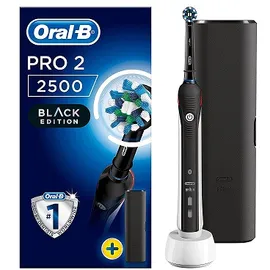 Oral B Pro 2 2500 CrossAction Black Edition + Custodia da Viaggio