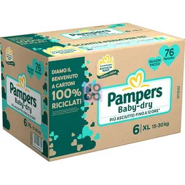 PAMPERS BABY DRY QUADRIPACK XL 76 PEZZI 15-30 KG