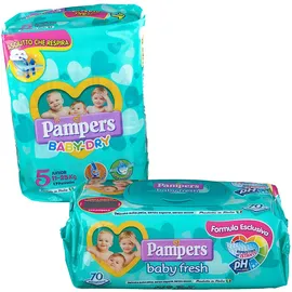 Pampers Baby Dry Junior e Pampers Baby Fresh Salviettine